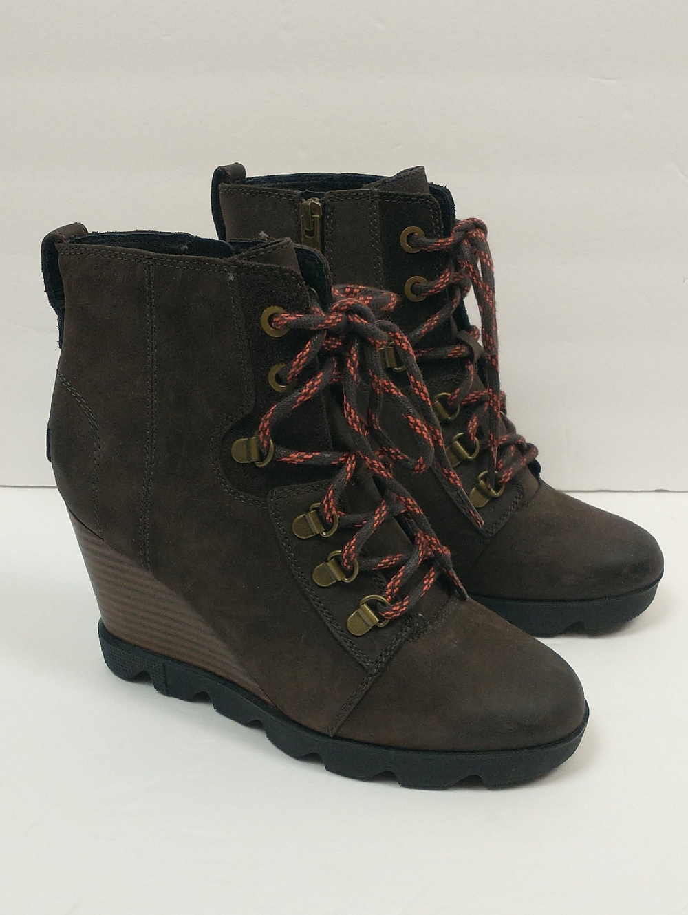 Sorel Joan Uptown Lace Leather Boots 7 Wedges Bootie